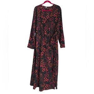 ASOS back and multicolor floral long sleeve wrap maxi dress